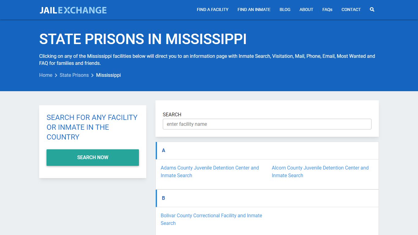 Mississippi Prisons | DOC | Prison Inmate Search | Juvenile Detention